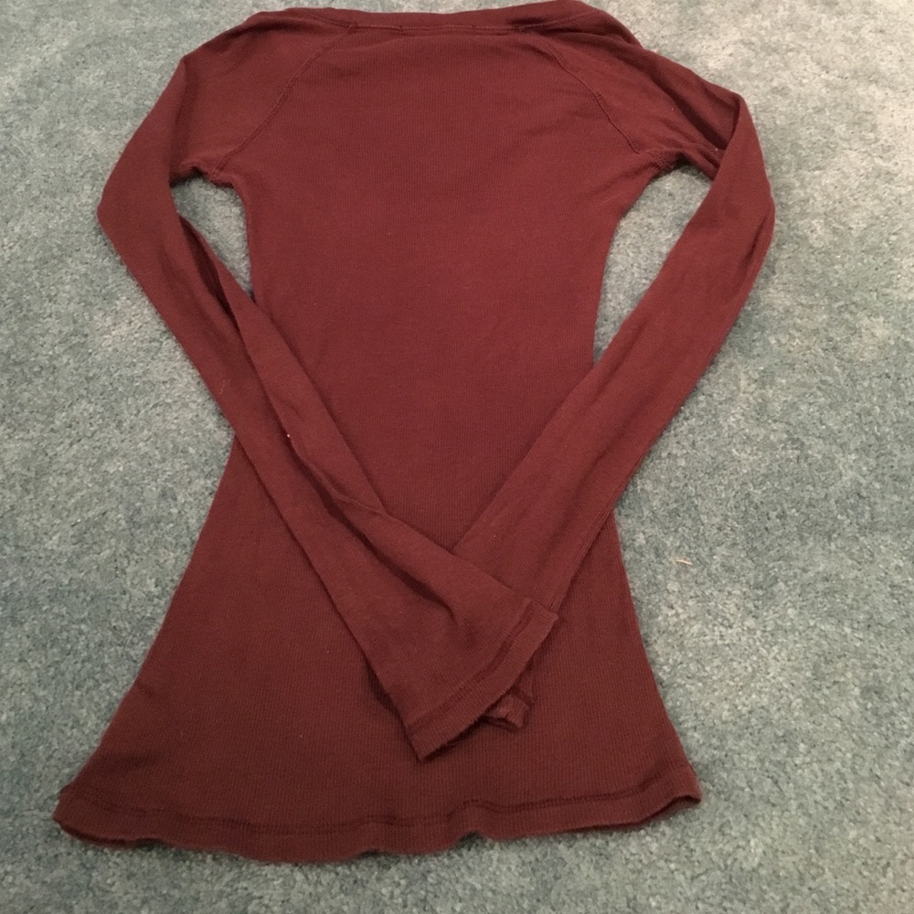 Brown Long Sleeve Vneck Size S - Picture 3 of 3